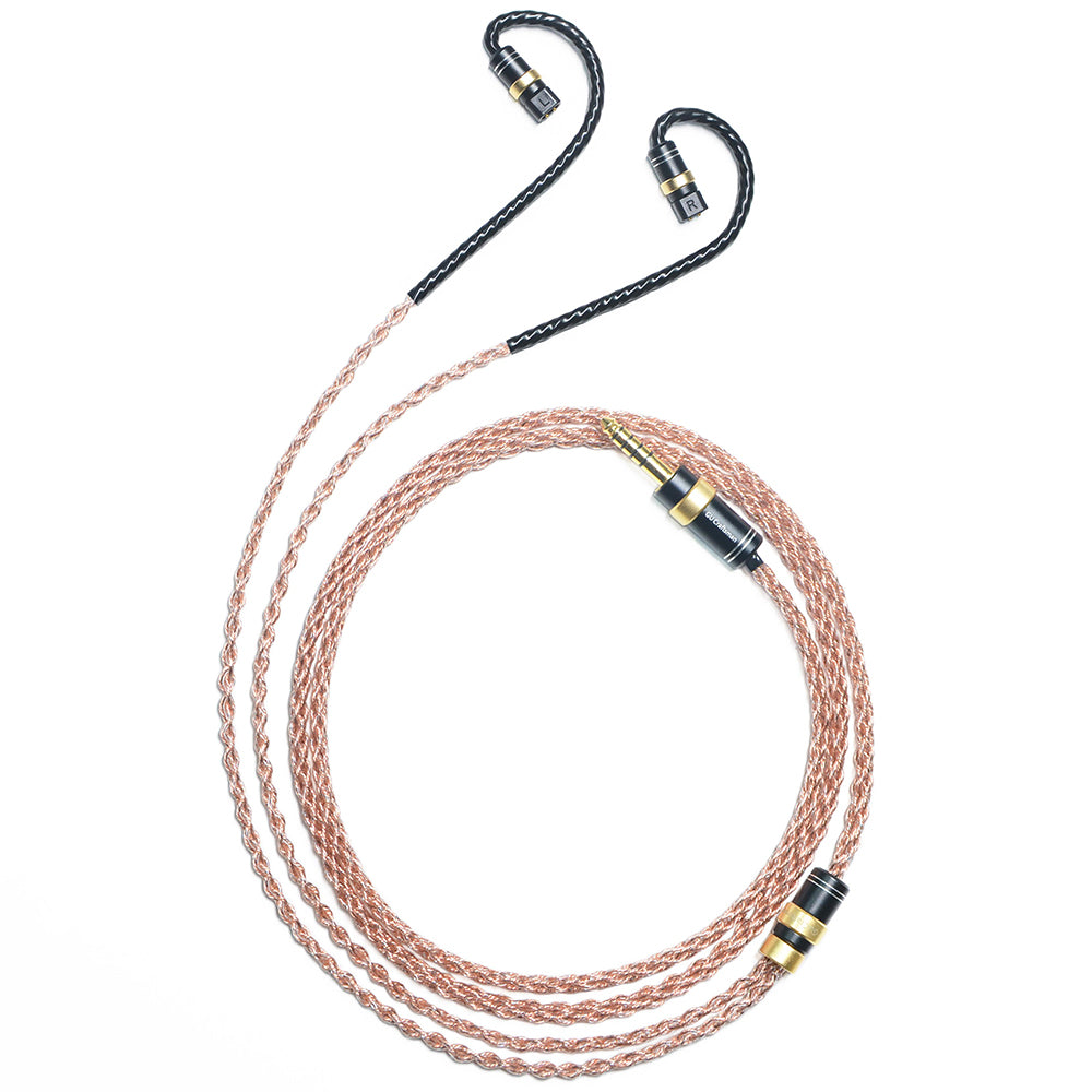 6N Single Crystal Copper & Graphene Hybrid IEM Cable with QDC-Style 2-Pin Connectors