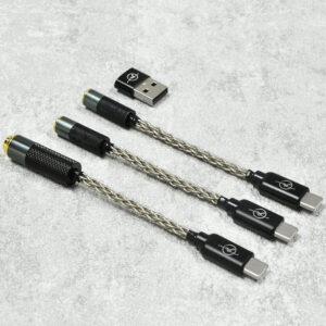 6N Single Crystal Silver USB-C to 2.5mm/3.5mm/4.4mm Female DAC Adapter Cable