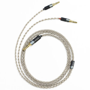 6N Single Crystal Silver Headphone Upgrade Cable with Dual 3.5mm TRS Connectors