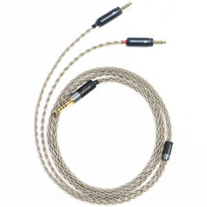 6N Single Crystal Silver Headphone Upgrade Cable with Focal Dual 3.5mm Connectors