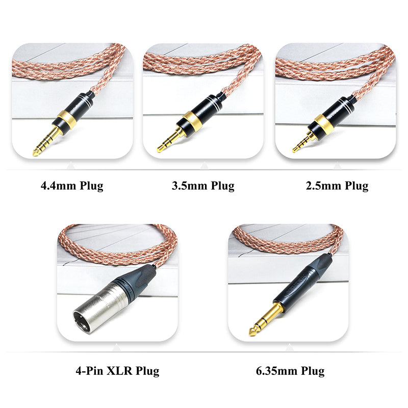 6N Single Crystal Copper & Graphene Hybrid Headphone Cable with Meze Dual 3.5mm TRS Connectors - Image 6