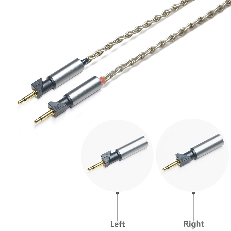 6N Single Crystal Silver Headphone Upgrade Cable with Abyss Dual 2.5mm Mono Connectors - Image 2