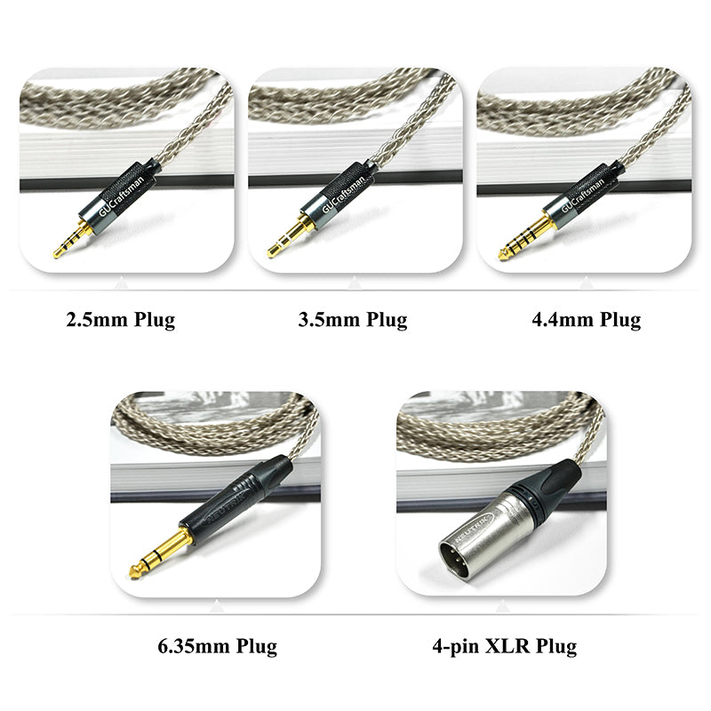 6N Single Crystal Silver Headphone Upgrade Cable with SENNHEISER HD Series 2-Pin Connectors - Image 6