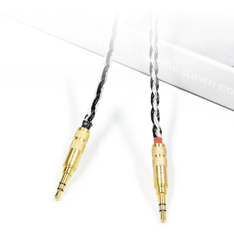 7N Silver & Copper Hybrid Headphone Upgrade Cable with Dual 3.5mm TRS Connectors - Image 2