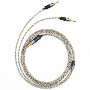 6N Single Crystal Silver Headphone Upgrade Cable for Dual 2.5mm Mono Connectors