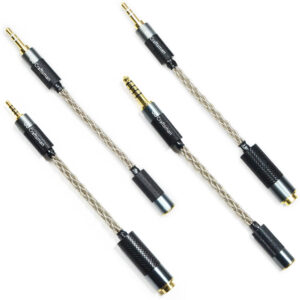 6N Single Crystal Silver Adapter Cable for 4.4mm/3.5mm/2.5mm Connector Conversion
