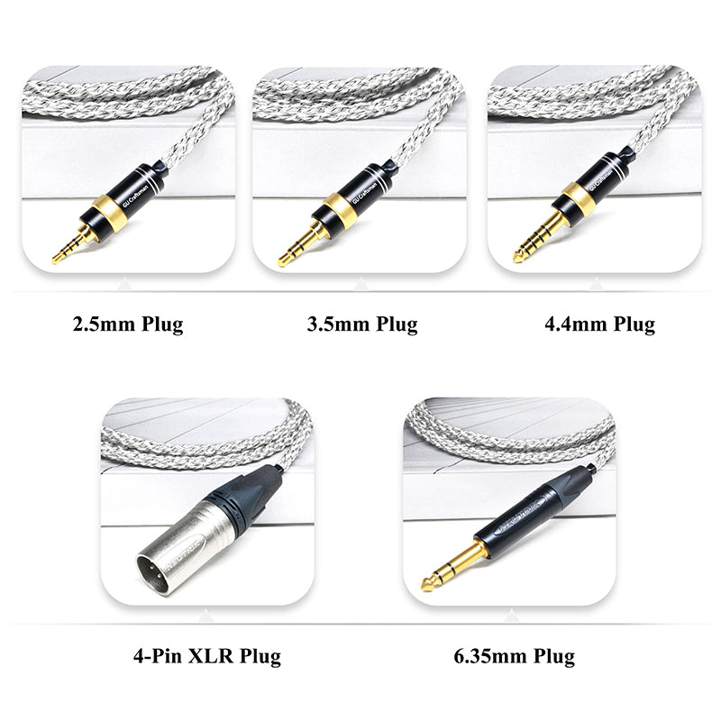 6N Single Crystal Silver & Graphene Hybrid Headphone Cable with Dual 3.5mm TRS Connectors - Image 6